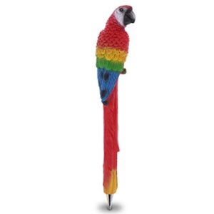 Planet Pens Red Parrot Novelty Pen - Fun Unique Kids and Adults Ballpoint Pen, Tropical Wildlife Animal Writing Pen Instrument For School & Office Desk Decor Accessories