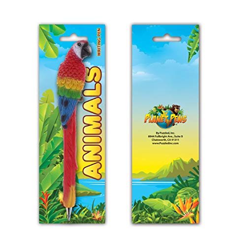 Planet Pens Red Parrot Novelty Pen - Fun Unique Kids and Adults Ballpoint Pen, Tropical Wildlife Animal Writing Pen Instrument For School & Office Desk Decor Accessories