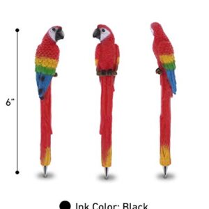 Planet Pens Red Parrot Novelty Pen - Fun Unique Kids and Adults Ballpoint Pen, Tropical Wildlife Animal Writing Pen Instrument For School & Office Desk Decor Accessories