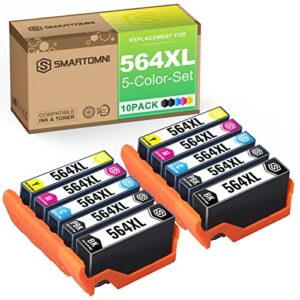 s smartomni compatible 564 xl ink cartridge replacement for hp 564xl 564 for hp photosmart 7520 d7560 c6350 b8550 b110c estation c510a premium c309a c310c c410b deskjet b210b(photo black included)