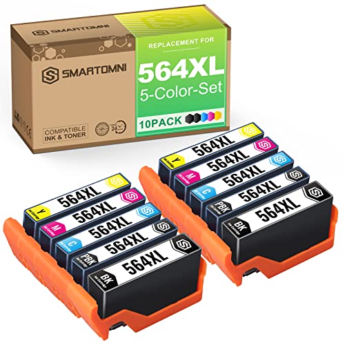 S SMARTOMNI Compatible 564 XL Ink Cartridge Replacement for HP 564XL 564 for HP Photosmart 7520 D7560 C6350 B8550 B110c Estation C510a Premium C309a C310c C410b Deskjet B210b(Photo Black Included)