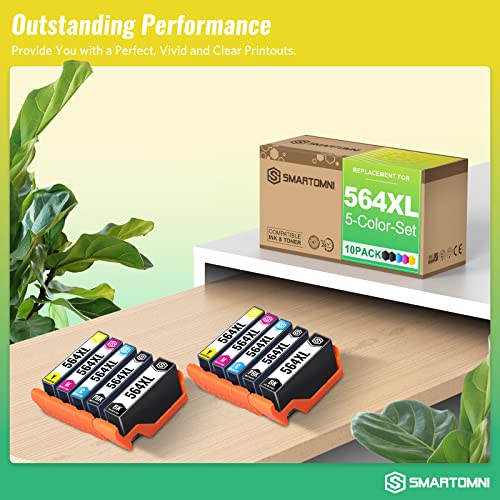 S SMARTOMNI Compatible 564 XL Ink Cartridge Replacement for HP 564XL 564 for HP Photosmart 7520 D7560 C6350 B8550 B110c Estation C510a Premium C309a C310c C410b Deskjet B210b(Photo Black Included)