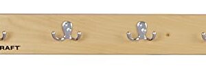 Childcraft Wall Mount Coat Rack Strip, 4 Hooks, 29-3/4 x 1-7/8 x 4 Inches