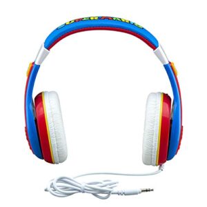 eKids Super Mario Kids Headphones, Adjustable Headband, Stereo Sound, 3.5Mm Jack, Wired Headphones for Kids, Tangle-Free, Volume Control, Childrens Headphones Over Ear for School Home, Travel