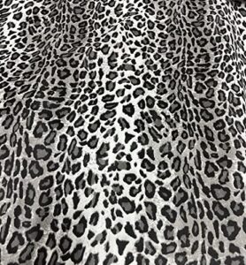 fabrics forever faux leather leopard white black upholstery fabric by the yard - 1 yard 54" x 36" wide | leopard white black vinyl fabric material faux leather sheets for diy, upholstery crafts