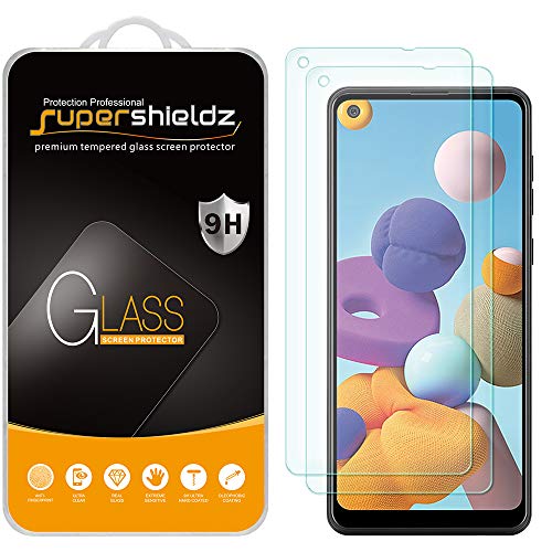 Supershieldz (2 Pack) Designed for Samsung Galaxy A21 Tempered Glass Screen Protector, Anti Scratch, Bubble Free