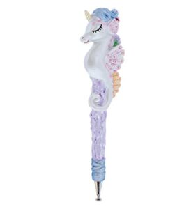 planet pens sparkle seahorse unicorn novelty pen - unique kids & adults ballpoint pen, colorful fairy tale animal writing pen for stationery school and office