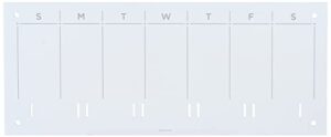 russell+hazel acrylic weekly wall calendar, clear and gold-tone, includes wet erase markers and mounting hardware, 24” x 10” x .25”, 44623