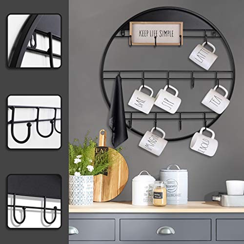 Qiang Ni Mug Rack for Handmade | Large Wall Mounted Storage Display Organizer Rack Coffee Cup Rack