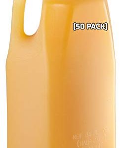 [50 PACK] Empty Plastic Juice Bottles with Tamper Evident Caps 64 OZ - Half Gallon, Smoothie Bottles - Ideal for Juices, Milk, Smoothies, Picnic's and even Meal Prep by EcoQuality Juice Containers