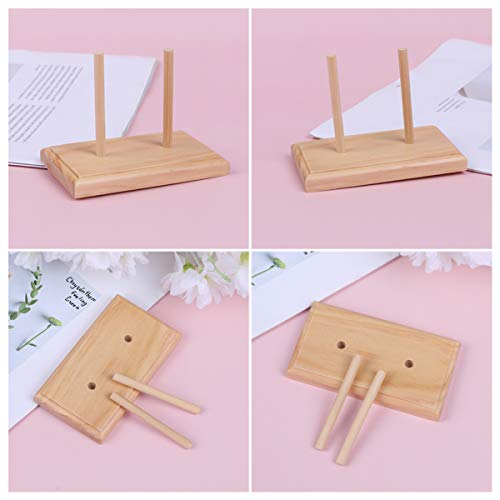 Exceart Wooden Thread Spool Rack Sewing Wire Spool Stand Holder Beading Line Storage Holder Embroidery Thread Container for Store Home Dorm Mall