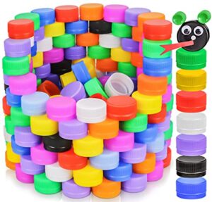 motbach 200pcs plastic bottle caps for diy craft environmental protection and development of children’s intelligence (mixed color)