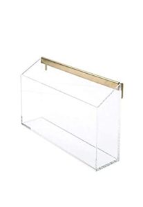 russell+hazel acrylic wall valet, clear with gold-toned hardware, 12.375” x 3.5” x 5.125”