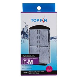 top fin 4-in-1 internal filter cartridges if-m (medium) refill for if40 internal filter (2 count)