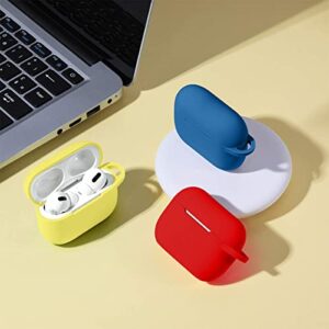 Lerobo Compatible with AirPods Pro Case Cover,Shock-Proof Silicone Skin Full Protective Cover Compatible for Airpods Pro,Supports Wireless Charging with Durable Carabiner Front LED Visible,Red