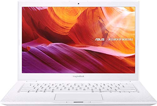 2019 ASUS ImagineBook MJ401TA Laptop Computer| Intel Core m3-8100Y up to 3.4GHz| 4GB Memory, 128GB SSD| 14" FHD, Intel UHD Graphics 615| 802.11AC WiFi, White| 1 Year Extended Warranty| Windows 10 Home