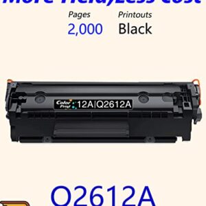 ColorPrint Compatible 12A Toner Cartridge Replacement for HP Q2612A 2612A Used for Laser Jet Pro 1010 1020 1022n 3052 MFP 3055 MFP M1120 MFP M1005 MFP 3380 MFP 3050 MFP M1319f Printer (1-Pack, Black)