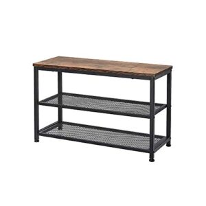 azl1 life concept shoe bench, 3-tier shoe rack, placement shelves with seat for entryway, living room and hallway