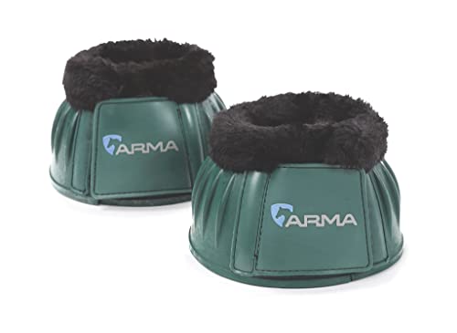 Shires ARMA Fleece Trim Bell Boot (Green, Full)