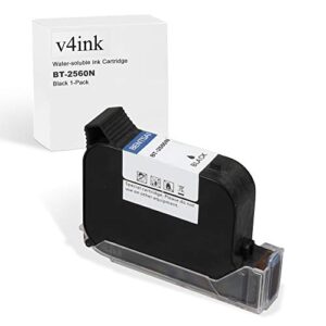 v4ink bt-2560n bentsai original aqueous water soluble ink cartridge replacement for bentsai handheld inkjet printer bt-hh6105b1 (black, 1 pack)