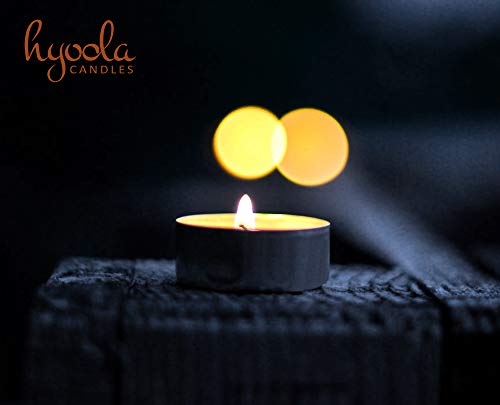 HYOOLA Beeswax Tealight Candles in Aluminum Cup - 48 Pack - 100% Pure Natural Beeswax Candles