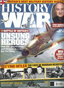 history of war magazine, battle of britain's unsung heroes issue,2018# 059 (please note: all these magazines are pet & smoke free magazines. no address label. (single issue magazine)