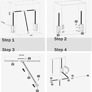 Pull Down Closet Rods, Adjustable 35-48 Inch Wardrobe Rail Lift Collapsible Closet Rod Aluminium Retractable Wardrobe Hanger Clothing Rail Closet Lift Organizer Storage Lift for Wardrobe Bedroom