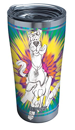 Tervis 1346137 Warner Brothers - Scooby-Doo Stainless Steel Insulated Tumbler with Clear and Black Hammer Lid, 20oz, Silver