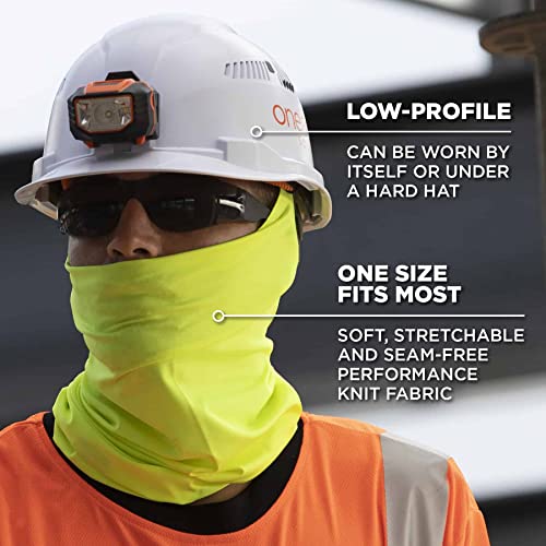 Ergodyne - 42127 Chill-Its 6487 Cooling Neck Gaiter, Multiple Ways to Wear Headband or Face Mask,Lime Hi-Vis Lime