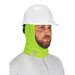 Ergodyne - 42127 Chill-Its 6487 Cooling Neck Gaiter, Multiple Ways to Wear Headband or Face Mask,Lime Hi-Vis Lime