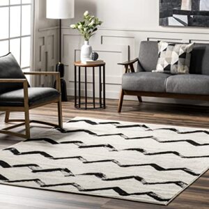 nuloom zelda zig-zag modern area rug, 9' x 12', grey