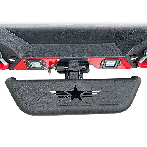 YZONA Universal Bumper Hitch Step Trailer with Brake Light for 2 Inch Receiver Compatible with Pickups Trucks ATVs SUVs Vans, with U-Bolts Stabilize & Pin Lock, Tow Rear Guard Protector bar