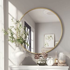barnyard designs 30 inch gold round mirror, bathroom vanity wall mirrors, circle mirror for desk, metal framed bedroom mirror