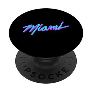 miami - vaperwave synthwave 80s style retro design popsockets swappable popgrip