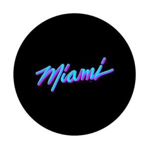 Miami - Vaperwave Synthwave 80s Style Retro Design PopSockets Swappable PopGrip