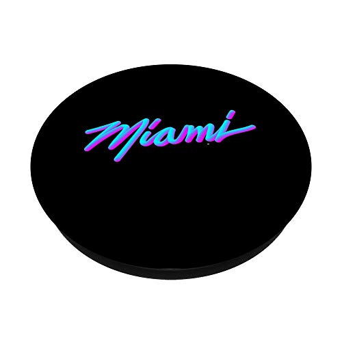 Miami - Vaperwave Synthwave 80s Style Retro Design PopSockets Swappable PopGrip