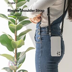 Ringke Shoulder Strap [Phone Lanyard] Designed for Camera Strap and Phone Strap, Adjustable Sturdy Universal Crossbody Strap Compatible with Camera and Phone Case - Black