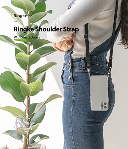 Ringke Shoulder Strap [Phone Lanyard] Designed for Camera Strap and Phone Strap, Adjustable Sturdy Universal Crossbody Strap Compatible with Camera and Phone Case - Black