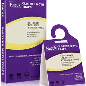 Faicuk Clothes Moth Traps with Pheromone Attractant for Closet and Carpet (6 Pack)