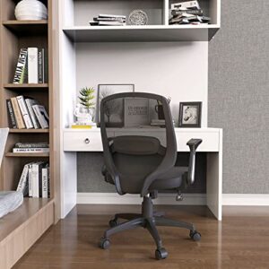 KOLLIEE Mid Back Mesh Office Chair Ergonomic Swivel Black Desk Office Chair Flip Up Armrests with Lumbar Support Adjustable Height Computer Task Chairs