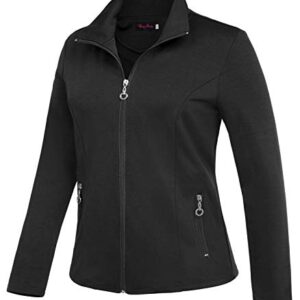 Hanna Nikole Womens Plus Size Long Sleeve Full Zip Up Jacket for Outdoor 18W Black