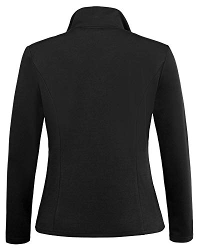 Hanna Nikole Womens Plus Size Long Sleeve Full Zip Up Jacket for Outdoor 18W Black