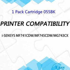 EASYPRINT (1-Pack, No Chip) Compatible Toner Cartridge Replacement for Canon 055 CRG055 CRG-055 Used for Canon LBP664Cdw imageClass MF740Cdw MF741Cdw MF743Cdw MF745Cdw MF746Cdw Printer, (1 Black)