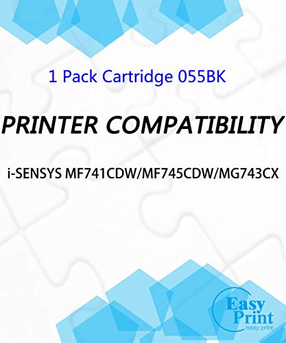 EASYPRINT (1-Pack, No Chip) Compatible Toner Cartridge Replacement for Canon 055 CRG055 CRG-055 Used for Canon LBP664Cdw imageClass MF740Cdw MF741Cdw MF743Cdw MF745Cdw MF746Cdw Printer, (1 Black)