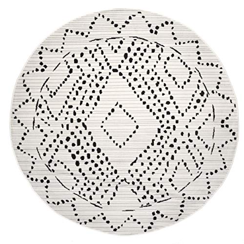 nuLOOM Mila Dotted Diamond Trellis Area Rug, 6' Round, Grey