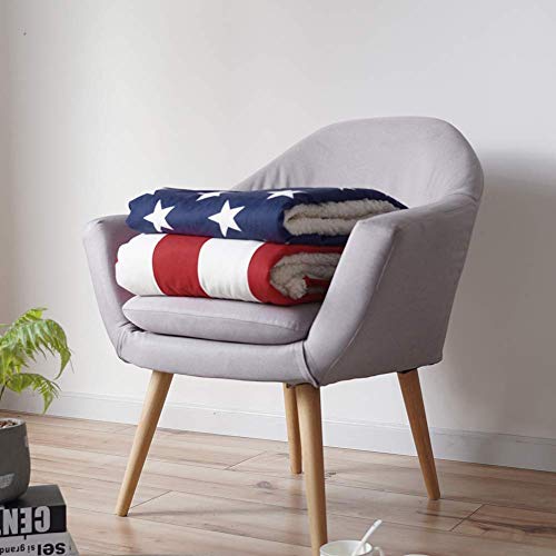 Maylian US Flag Print Sherpa Throw Blanket - Lightweight Microfiber for Couch and Bed - Great Gift for Veteran Friend Men Women Proud American House (Youth 50 X 60 INCH)