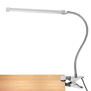 lepower led clip on light/reading light, 5w book light for reading in bed with gooseneck, color temperature changeable clip light, perfect for as reading light and piano light (metal)
