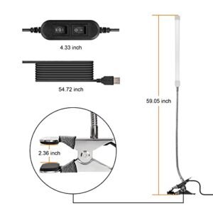 LEPOWER Led Clip on Light/Reading Light, 5W Book Light for Reading in Bed with Gooseneck, Color Temperature Changeable Clip Light, Perfect for as Reading Light and Piano Light (Metal)