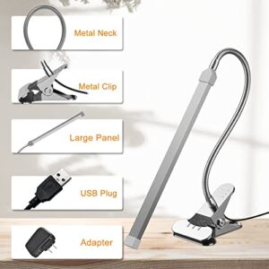 LEPOWER Led Clip on Light/Reading Light, 5W Book Light for Reading in Bed with Gooseneck, Color Temperature Changeable Clip Light, Perfect for as Reading Light and Piano Light (Metal)