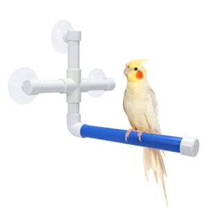 Litewoo Bird Shower Perch with Suction Cup Parrot Window Wall Stand Bath Toys (1 Sticks)